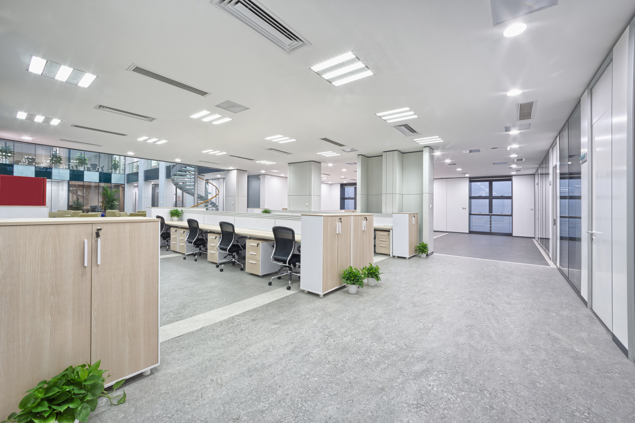 office refurbishment open plan workspace suspended ceilings