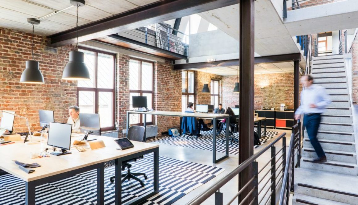 commercial office mezzanine interior fit out exposed ceiling design