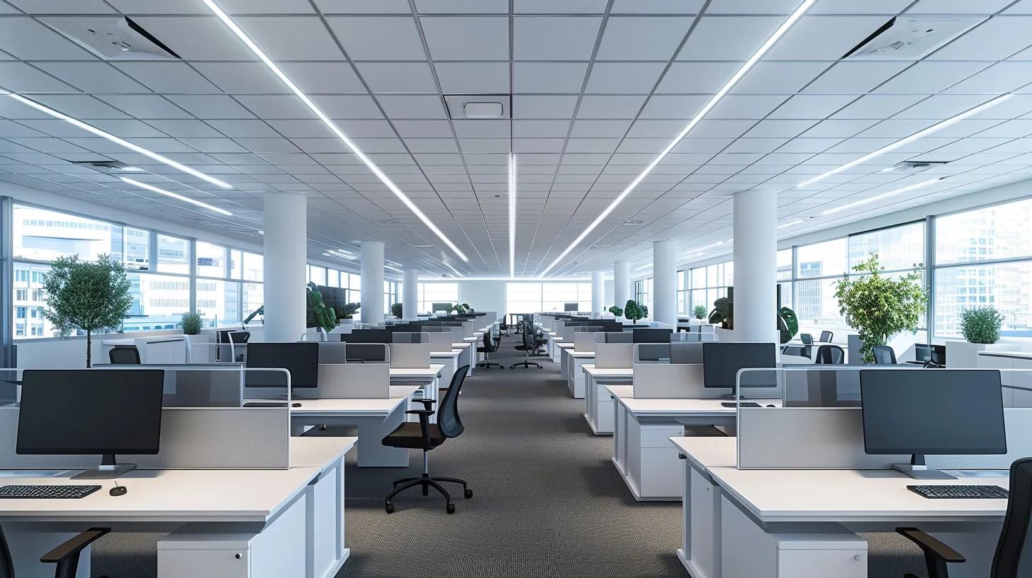 open plan office suspended ceiling system modern workspace South Wales